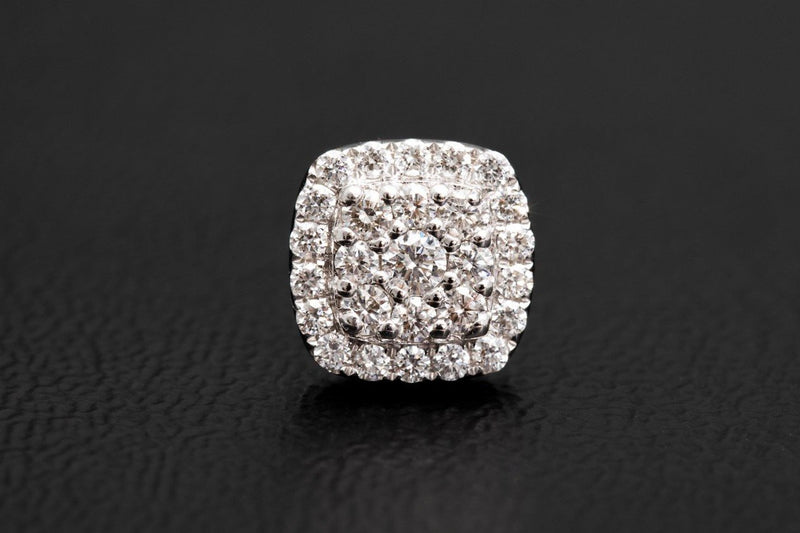 Cushion Cluster Diamond Earrings