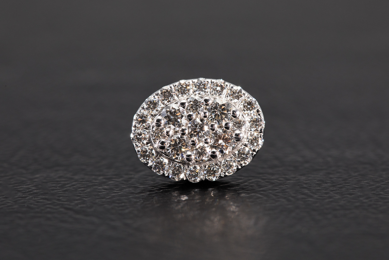 Oval Cluster Diamonds Earrings