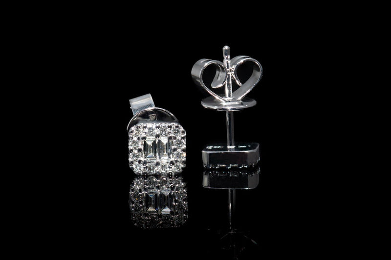 Square Plate Diamonds Earrings
