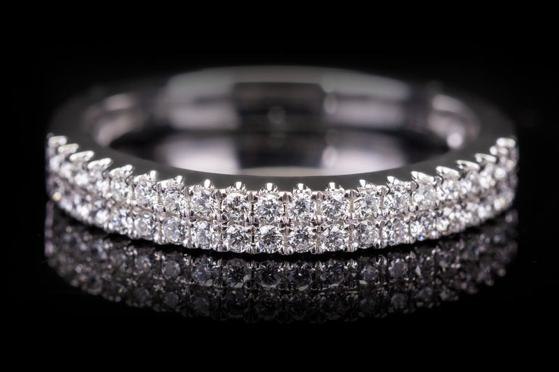 Two Row Diamond Wedding Band