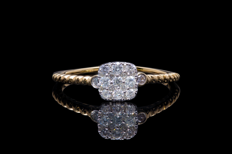 Cushion Cluster Diamond Ring
