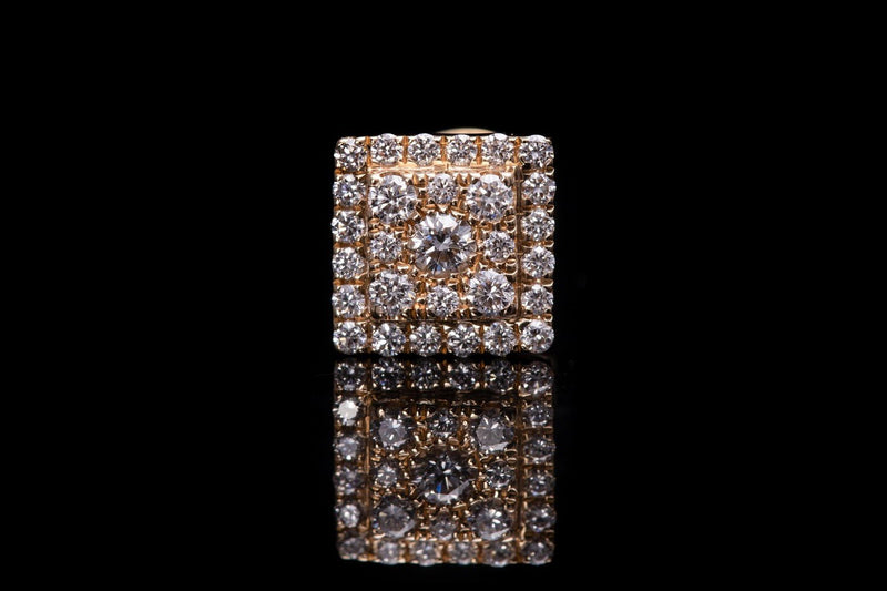 Square Cluster Diamonds Earrings