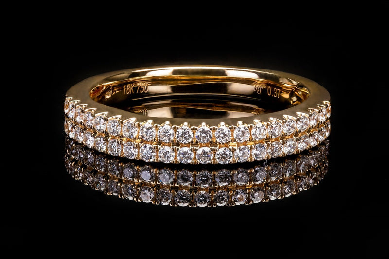 Two Row Diamond Wedding Band