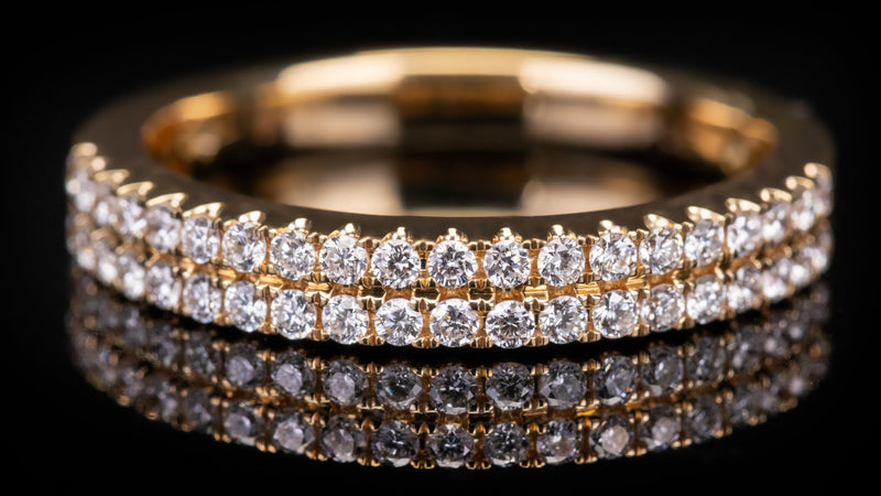 Two Row Diamond Wedding Band